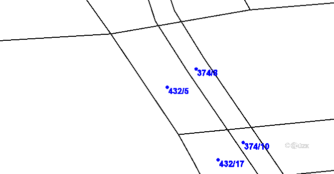 Parcela st. 432/5 v KÚ Chroustov, Katastrální mapa