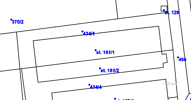 Parcela st. 161/1 v KÚ Chroustov, Katastrální mapa