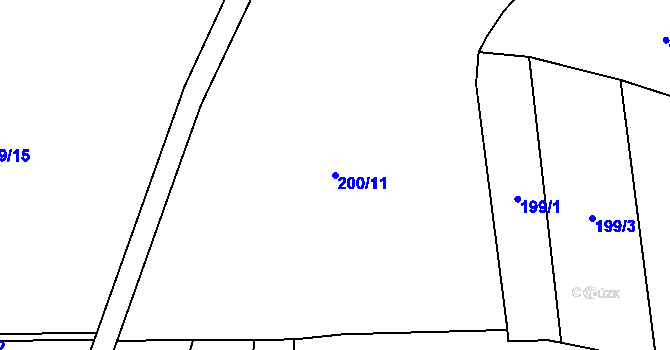 Parcela st. 200/11 v KÚ Chroustov, Katastrální mapa