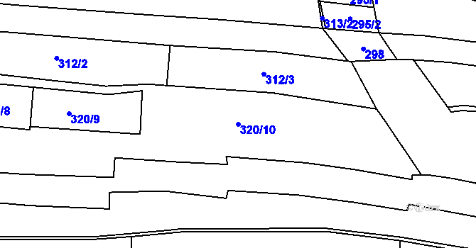 Parcela st. 320/10 v KÚ Chroustov, Katastrální mapa