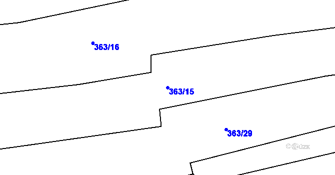 Parcela st. 363/15 v KÚ Chroustov, Katastrální mapa