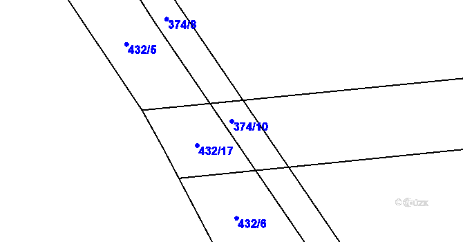 Parcela st. 374/10 v KÚ Chroustov, Katastrální mapa