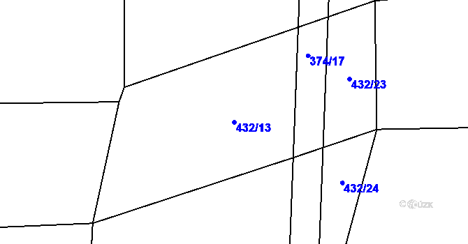 Parcela st. 432/13 v KÚ Chroustov, Katastrální mapa