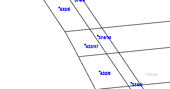 Parcela st. 432/17 v KÚ Chroustov, Katastrální mapa
