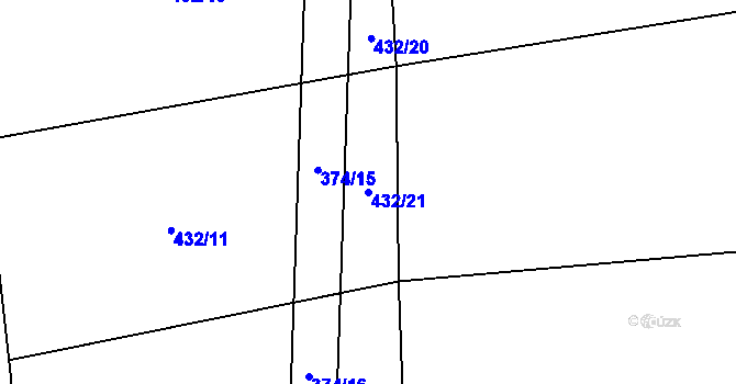 Parcela st. 432/21 v KÚ Chroustov, Katastrální mapa