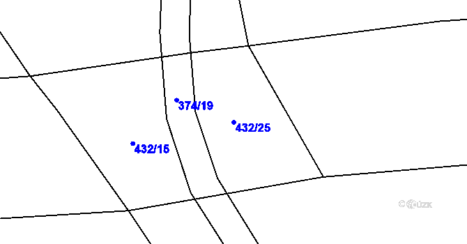 Parcela st. 432/25 v KÚ Chroustov, Katastrální mapa