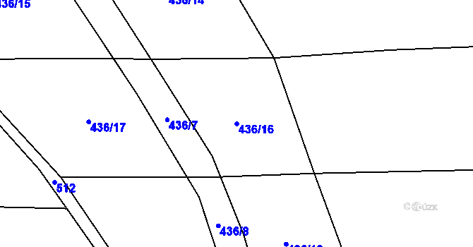 Parcela st. 436/16 v KÚ Chroustov, Katastrální mapa