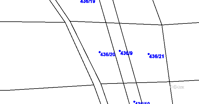Parcela st. 436/20 v KÚ Chroustov, Katastrální mapa