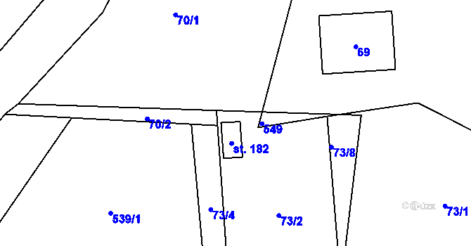 Parcela st. 70/3 v KÚ Chroustov, Katastrální mapa