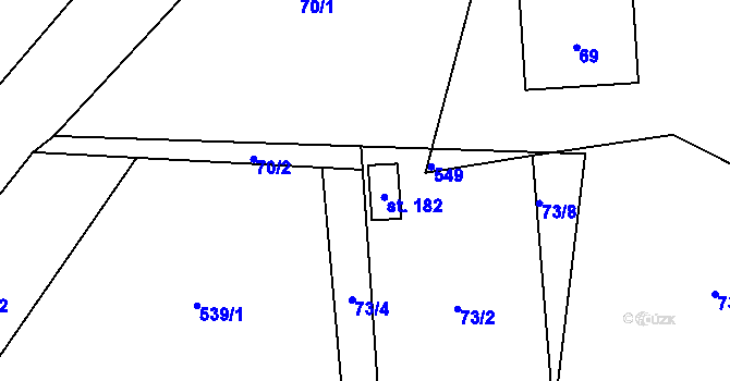 Parcela st. 73/6 v KÚ Chroustov, Katastrální mapa
