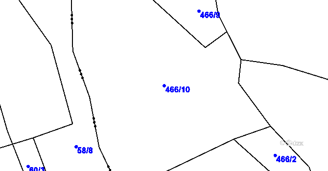 Parcela st. 466/10 v KÚ Chroustov u Miletína, Katastrální mapa