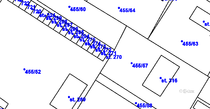 Parcela st. 270 v KÚ Chroustovice, Katastrální mapa