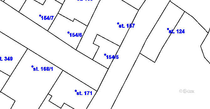 Parcela st. 154/5 v KÚ Chroustovice, Katastrální mapa