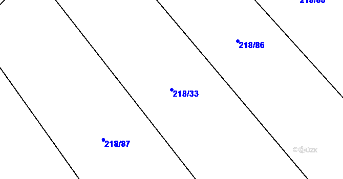 Parcela st. 218/33 v KÚ Chroustovice, Katastrální mapa