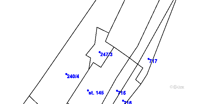 Parcela st. 247/3 v KÚ Chroustovice, Katastrální mapa