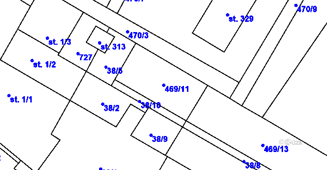 Parcela st. 469/11 v KÚ Chroustovice, Katastrální mapa