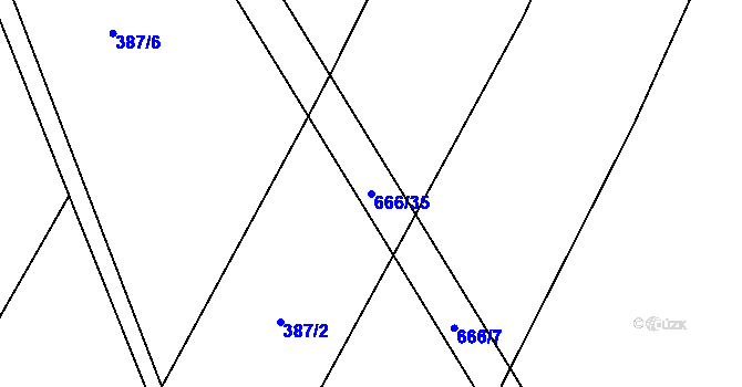 Parcela st. 666/35 v KÚ Chroustovice, Katastrální mapa