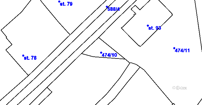 Parcela st. 474/10 v KÚ Chrtníč, Katastrální mapa