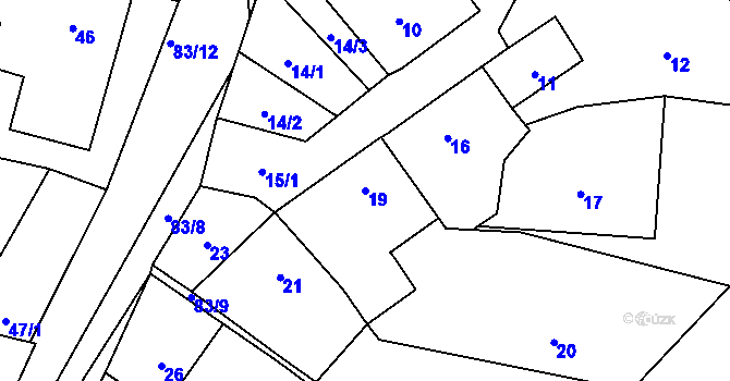 Parcela st. 19 v KÚ Chrudichromy, Katastrální mapa