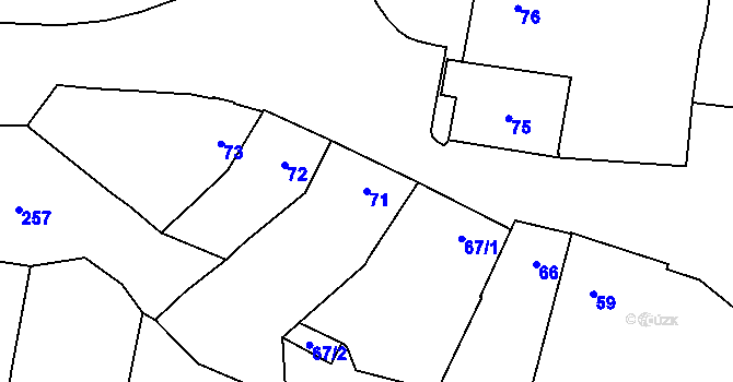 Parcela st. 71 v KÚ Chrudichromy, Katastrální mapa