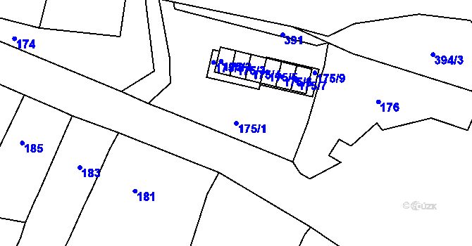 Parcela st. 175/1 v KÚ Chrudichromy, Katastrální mapa