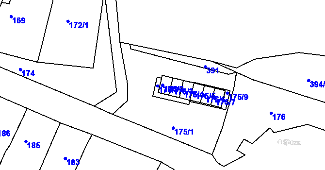 Parcela st. 175/2 v KÚ Chrudichromy, Katastrální mapa
