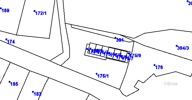 Parcela st. 175/3 v KÚ Chrudichromy, Katastrální mapa