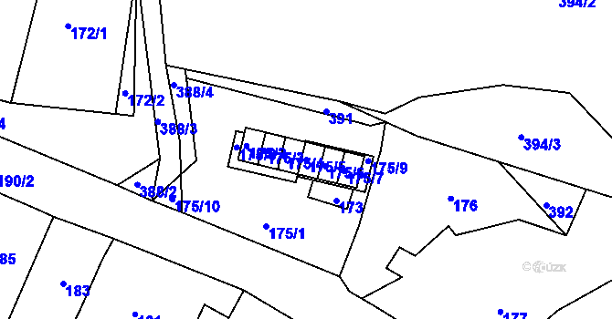 Parcela st. 175/5 v KÚ Chrudichromy, Katastrální mapa