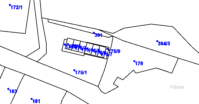 Parcela st. 175/7 v KÚ Chrudichromy, Katastrální mapa
