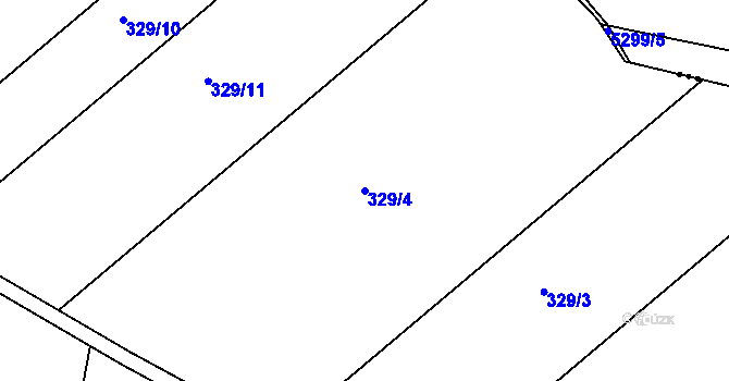 Parcela st. 329/4 v KÚ Chrudichromy, Katastrální mapa