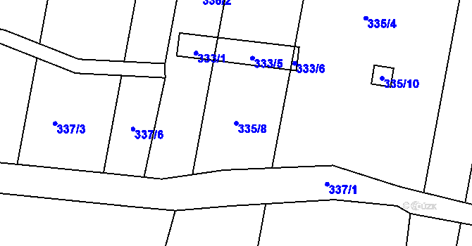 Parcela st. 335/8 v KÚ Chrudichromy, Katastrální mapa