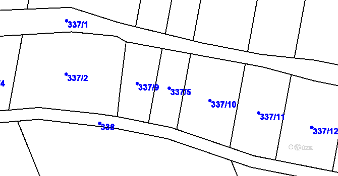 Parcela st. 337/5 v KÚ Chrudichromy, Katastrální mapa