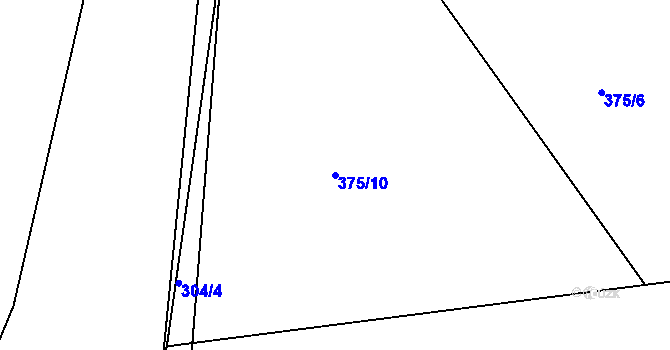 Parcela st. 375/10 v KÚ Chrudichromy, Katastrální mapa