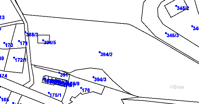 Parcela st. 394/2 v KÚ Chrudichromy, Katastrální mapa