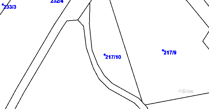 Parcela st. 217/10 v KÚ Chrudichromy, Katastrální mapa