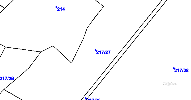 Parcela st. 217/27 v KÚ Chrudichromy, Katastrální mapa