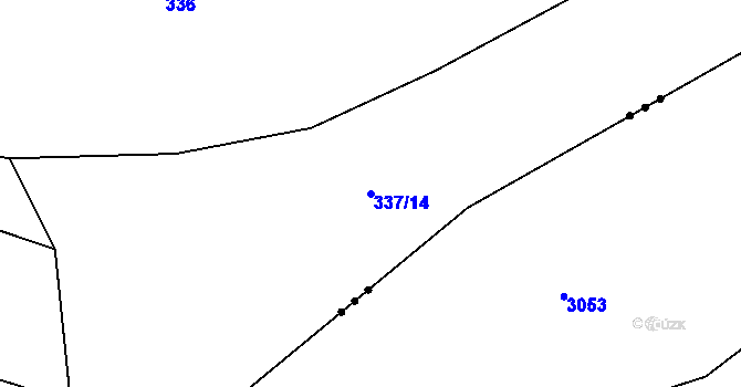 Parcela st. 337/14 v KÚ Chrudichromy, Katastrální mapa