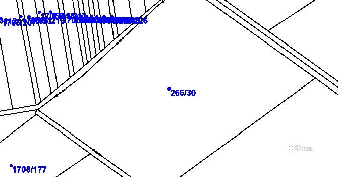 Parcela st. 266/30 v KÚ Chrudichromy, Katastrální mapa