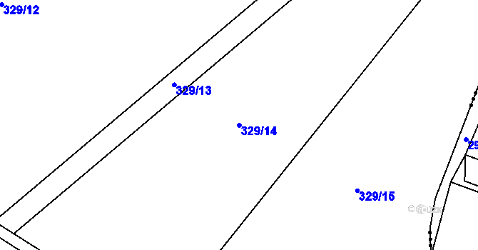 Parcela st. 329/14 v KÚ Chrudichromy, Katastrální mapa
