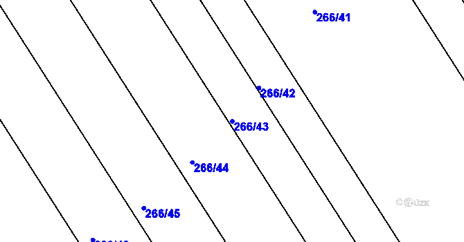Parcela st. 266/43 v KÚ Chrudichromy, Katastrální mapa