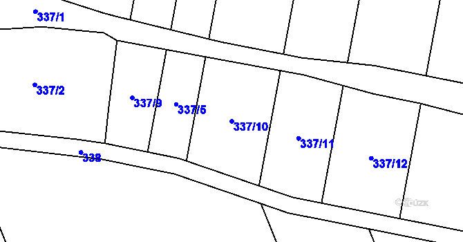 Parcela st. 337/10 v KÚ Chrudichromy, Katastrální mapa