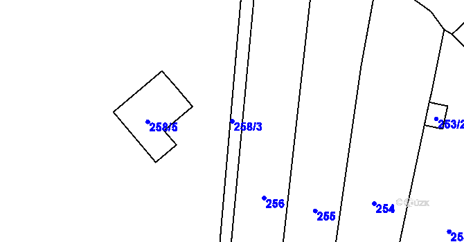Parcela st. 258/3 v KÚ Chrudichromy, Katastrální mapa