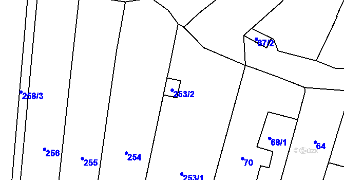 Parcela st. 253/2 v KÚ Chrudichromy, Katastrální mapa