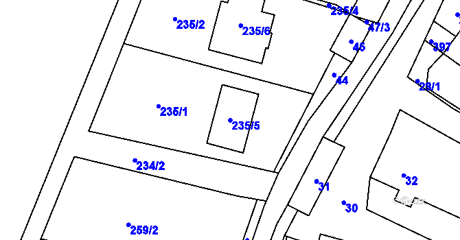 Parcela st. 235/5 v KÚ Chrudichromy, Katastrální mapa