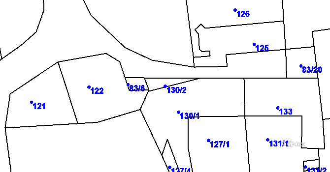 Parcela st. 130/2 v KÚ Chrudichromy, Katastrální mapa