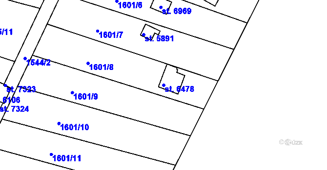 Parcela st. 6478 v KÚ Chrudim, Katastrální mapa