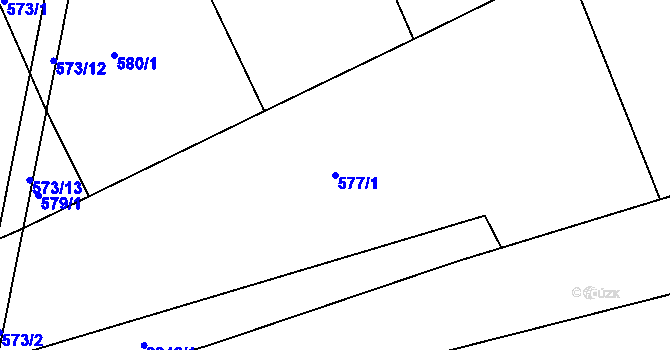 Parcela st. 577/1 v KÚ Chrudim, Katastrální mapa