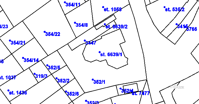 Parcela st. 6639/1 v KÚ Chrudim, Katastrální mapa
