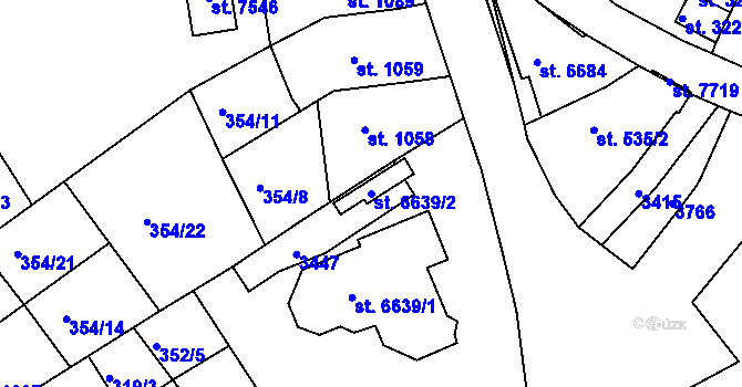 Parcela st. 6639/2 v KÚ Chrudim, Katastrální mapa