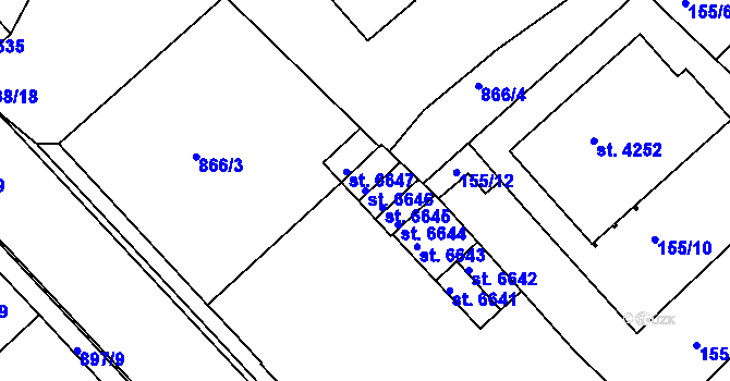 Parcela st. 6646 v KÚ Chrudim, Katastrální mapa